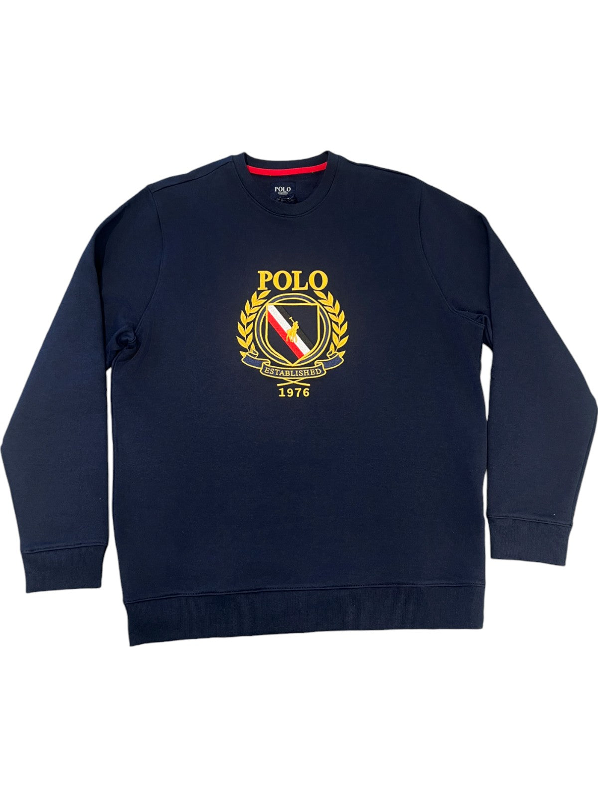 Polo Sweater Brushed Crest Navy